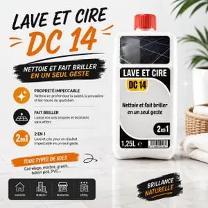 Shampooing Cirant Sol  Flacon 1.25 Litres Formule Douce Nettoyage Quotidien Éclat Naturel Carrelage Marbre Granit Béton Poli PVC Commerce Espace Professionnel