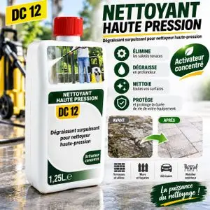 Nettoyant Haute Pression Dégraissant Surpuissant Activateur Concentré Lavage Terrasse Carrosserie Sol Bidon 1,25 L
