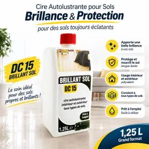 Rénovateur Éclat Sol- Mosaïque- Liquide Protecteur 1.25 Litres Nourrit et Fait Briller Dalle Mosaïque Pierre Naturelle Parquet Stratifié Sol Résine Entretien Maison Balcon Véranda