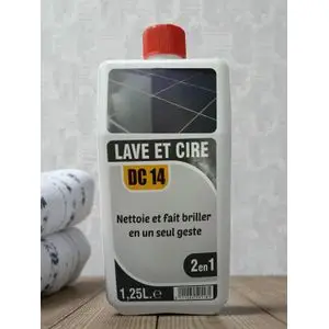 Lave et Cire  DC14 – Produit Nettoyant Sols qui Nettoie, Fait Briller et Protège en un Seul Geste pour des Sols Propres, Brillants et Durablement Éclatants, 1,25L