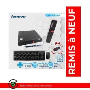 Lenovo M910Q CORE I5 6500T RAM 8 DISQUE DUR 256 GO SSD + CLE 16 GO Remis à neuf