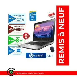 DELL PC Portable  Probook 640 Core intel i5-500Go-RAM 8GB 14"- remis a neuf