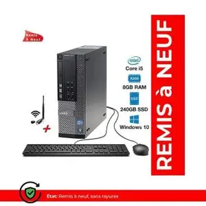 DELL OptiPlex 3010 SFF Intel i5-3470 - RAM 8Go , SSD 240Go - Wifi ( Remis à Neuf )