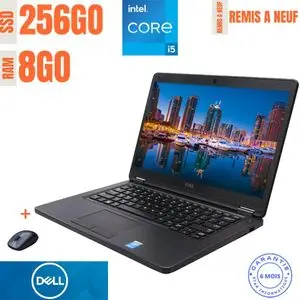 DELL PC Portable Latitude E5450 - 14" - Intel Core i5 - 8GB RAM + 256GB SSD - Windows - GARANTIE DE SIX MOIS - Remis à neuf