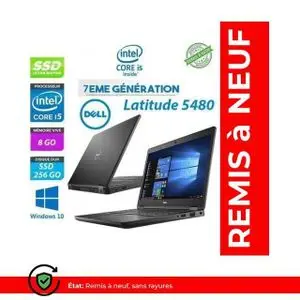 DELL Ordinateur Portable Latitude 5480 Core i5-7200U 14'' 8GB 256GB - Remis à neuf