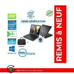 DELL Pc Portable Latitude 5470 I5 6200U 8GB/256SSD REMIS A NEUF - QWERTY