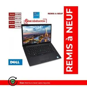 DELL Ultraportable Latitude E7480- 14" - Intel Core i5--6ÈME GÉNÉRATION- 8GB RAM- 256GB SSD - Windows - GARANTIE DE 6MOIS -Full HD - Remis à neuf