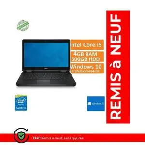 DELL Latitude E5440 - 14" - Intel Core i5 4ème Génération - 4GB RAM + 500GB HDD - Windows - Azerty - Remis à neuf