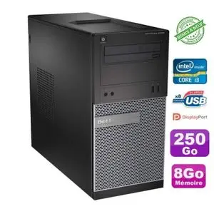 DELL unité centrale OptiPlex 3020 i3- 3.2 GHz-8Go-250Go- Graveur DVD- Remis à neuf