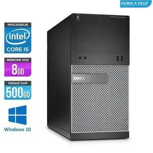 DELL Optiplex 3020 MT Core i5/4e Gén 3.20 Ghz 8Go RAM 500Go SATA Remis à Neuf