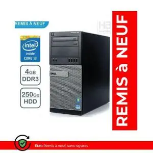 DELL Unité centrale OptiPlex 790 MT Core i3-2 4GB 250GB remis à neuf