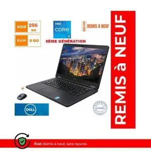 DELL Ultraportable Latitude E5490- 14" - Intel Core i5--8ÈME GÉNÉRATION- 8GB RAM- 256GB SSD - Windows - Full HD - Remis à neuf