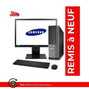 DELL OptiPlex 3010 SFF Intel i5-3470 - RAM 8Go , SSD 256Go avec Ecran Samsung 22" (Remis à Neuf)