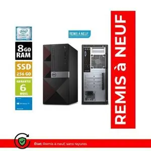 DELL Pc Vostro 3650 i3 6éme génération 3,7ghz 8go Ram 256Go SSD -Remis à neuf