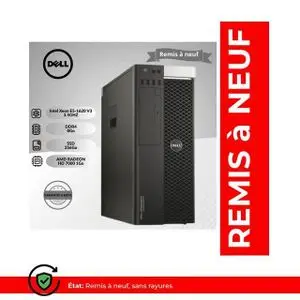 DELL Workstation / Serveur Precision 5810 Intel Xeon E5-1620 V3 3.5ghz / 8Go DDR4/ 256Go SSD/ Gpu AMD RADEON HD 7000 1Go -Remis à neuf
