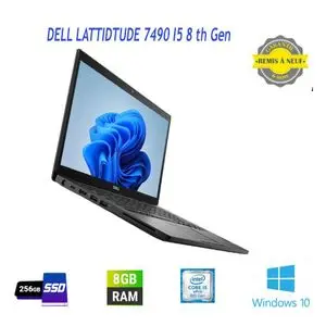 DELL Latitude 7490 - Core i5-8ème Gen - 8Go RAM + 256Go SSD - QWERTY - 14" FHD - Noir (Remis à Neuf)