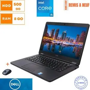 DELL PC Portable Latitude E5450 - 14" - Intel Core i5 - 8GB RAM + 500GB HDD - Windows - Gratuit - Remis à neuf