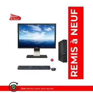 DELL Optiplex 3020 Micro Pentium - HDD 500Go  , RAM 4Go + Ecran 22" FHD (Remis à Neuf)