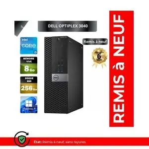 DELL Pc OPTIPLEX 3040 CORE i5-6500 3,2Ghz 6éme Génération 8Go 256Go SSD - HDMI -Remis à neuf