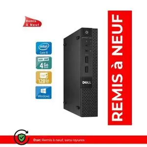 DELL OptiPlex 3020 Micro Core i5-4590T  2.0GHz - SSD 128Go , RAM 4Go ( Remis à Neuf )