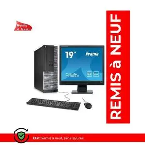 DELL OptiPlex 3020 SFF Celeron , RAM 4Go , HDD 500 Go avec Ecran iiyama 19" (Remis a Neuf)