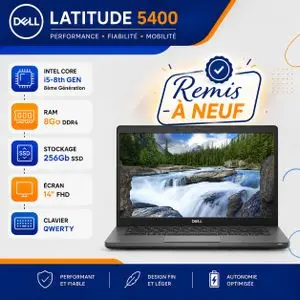 DELL Pc Portable i5 8eme Latitude 5400 i5-8365/8GO/256GO SSD