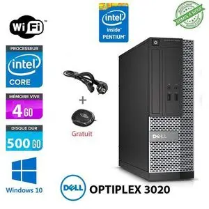 DELL Optiplex 3020 SFF Intel G1840 RAM 4Go HDD 500Go- WIFI-Remis à Neuf