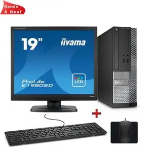 DELL OptiPlex 3020 Slim Core i3- 3.50GHz - 4Go - 500Go + Ecran 19" (Remis à Neuf)