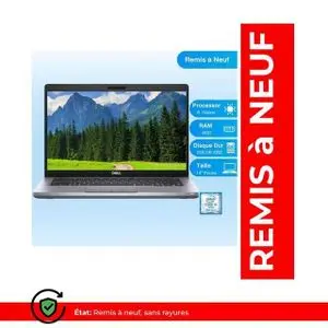 DELL Latitude 5411 – 14” – Core i5 10ème Gén – 8GB RAM – 256GB SSD – QWERTY (Remis à neuf)