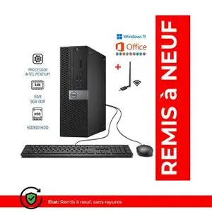 DELL Optiplex 3040 SFF Intel Pentium G4400 I 8Go I 500Go ( Remis à Neuf )