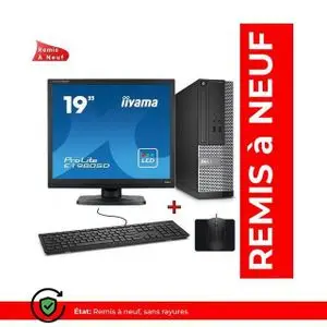 DELL PC BUREAU OptiPlex 3020 SFF PEINTUM-RAM 4Go-HDD 500Go-avec Ecran 19" (Remis a Neuf)