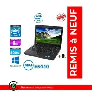 DELL PC Portable Latitude E5440-i5-8G-500G-SOURIS-CARTABLE GRATUIT-REMIS A NEUF/