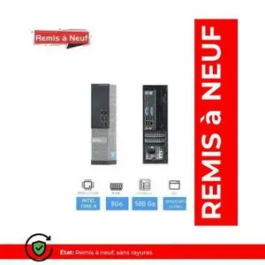 DELL Optiplex 9020 Core i5-4570 3,20 GHz 8Go DDR3 500 Go (Remis a Neuf)