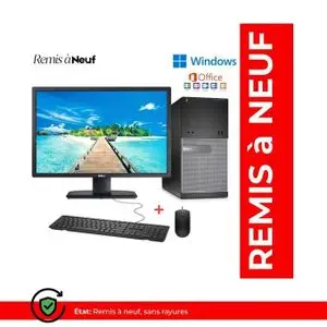 DELL OptiPlex 3020 MT avec Écran 22" – Intel Celeron, 4 Go RAM, 500 Go HDD ( Remis à Neuf )