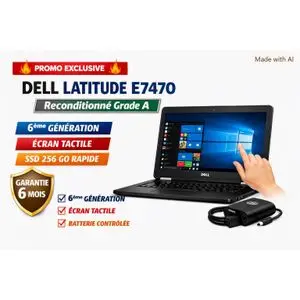 DELL latitude E7470 -NOIR-TACTILE-SSD 256GO-GARANTIE