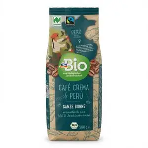 Dm Bio Café en Grains Bio – Crema du Pérou, Arabica Fairtrade (500g)
