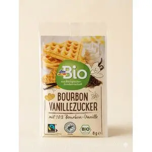 Dm Bio Sucre Vanillé Bourbon Bio dmBio – 10% de Véritable Vanille, Sucre de Canne (Sachet 8g)