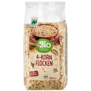 Flocons 4 Céréales – Parfaits pour un muesli nutritif, 500 g