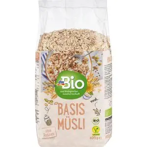 Muesli Base Sans Raisins Secs – Muesli Vegan Bio aux Céréales Complètes, Graines &amp; Amarante, 600 g