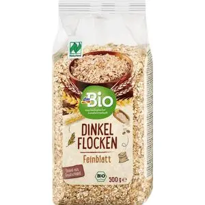 Flocons d’Épeautre Fins Bio – Saveur Noisettée, Vegan, Idéals pour Muesli &amp; Petit-Déjeuner, 500 g