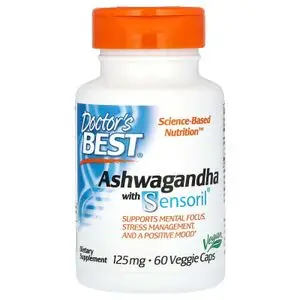 Doctor's BEST Ashwagandha avec Sensoril, 125 mg, 60 capsules végétales