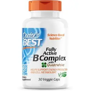 Doctor's BEST Fully Active B Complex with Quatrefolic, 30 Veggie Caps