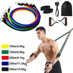 Dynamic pack  des bandes de résistance de 150 LBS/70 Kg- extreme Sports Home Avec sac