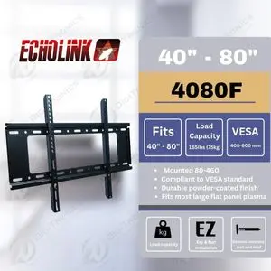 Echolink Support Mural TV 40" à 80", VESA 400-600 mm, 75kg, 4080F