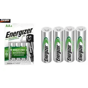 Energizer Lot de 4Batterie Rechargeable préchargée pile AA (Ni-MH)x4 2000mAh LR6 Power Plus