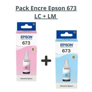 Epson Pack Encre 673 LC + LM Original – Light Cyan &amp; Light Magenta pour L805 L1800...