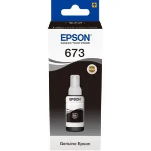 Epson Bouteille d’encre d’origine 673 BK (T6731) Noir -(C13T67314A)