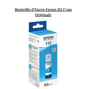 Epson Bouteille d’Encre 112 Cyan Originale (C13T06C24A)