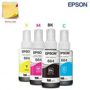 Epson Pack Bouteilles d'encre 664 Compatible avec les imprimante EcoTank L655, L605, L565, L550, L486, L455, L386, L382, L365, L355, L310, L3070, L3060, L3050, L300, L220, L210, L1455, L1300, L120, L110 .