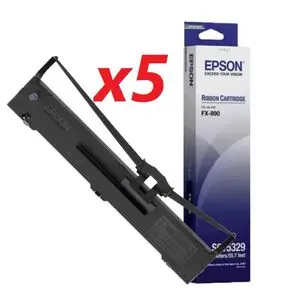 Epson pack 5 Déstockage Ruban FX-890 - dot matrix 319x75x36 (c13s015329ba)